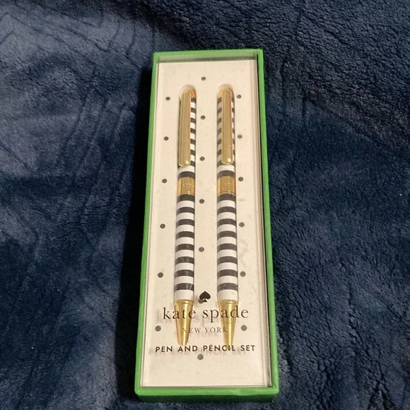 Amazon.com : kate spade new york Fine Tip Pen Set of 3  Kate Spade Striped Pen and Pencil Set display picture 1